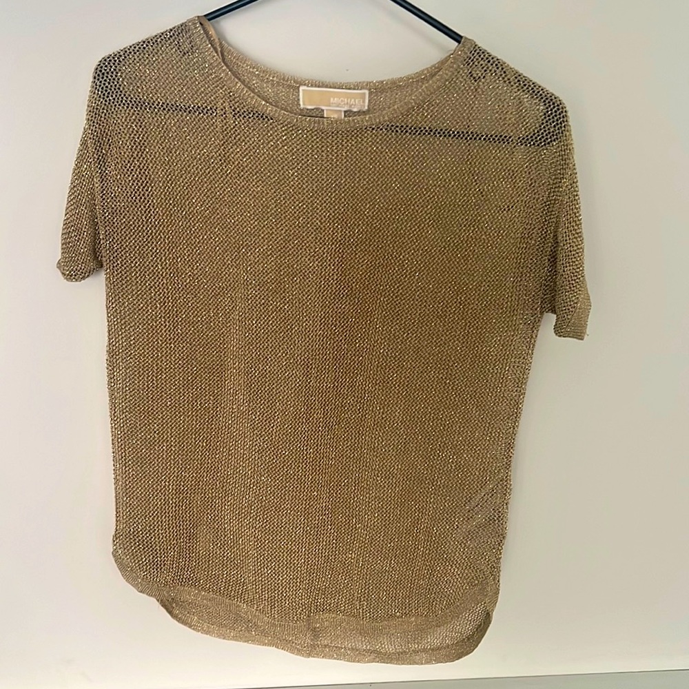 Michael Kors gold mesh top